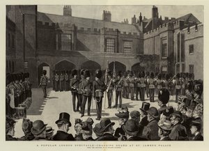 Et populært London-skue, skiftende vakt ved St James's Palace